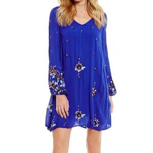 Free People | Dresses | Free People Corinne Denim Shift Floral Embroidered  Dress | Poshmark